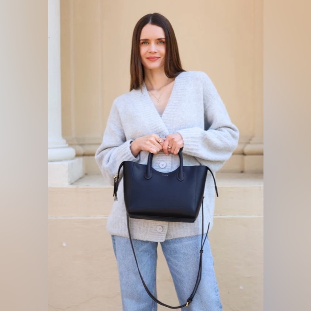 Aallyn Lily Satchel Black Leather Bag